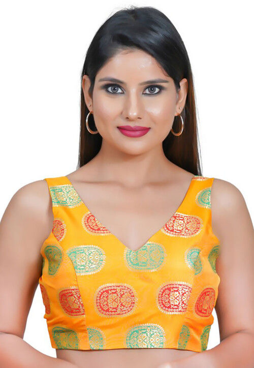 Brocade Blouse in Yellow