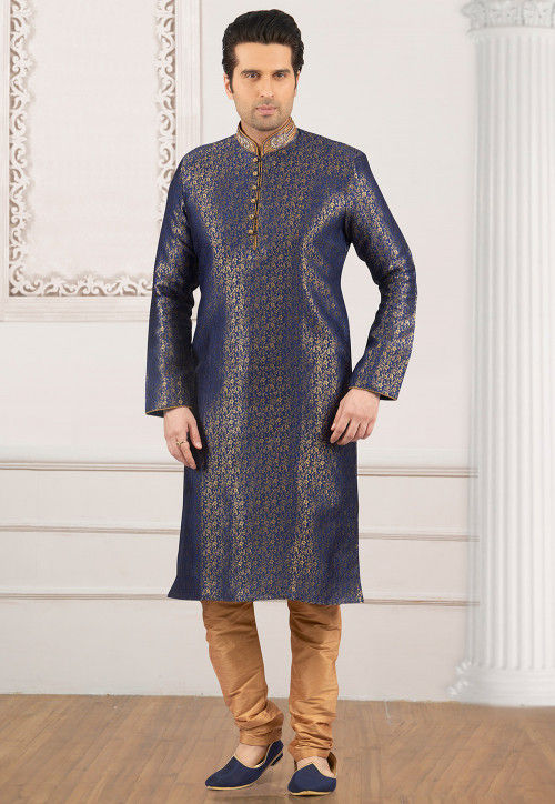 Emblem Brocade Kurta Set main image 0