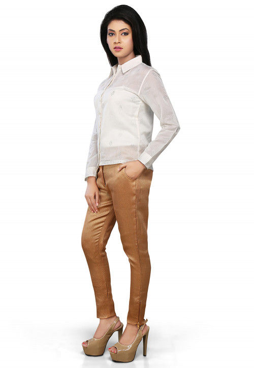 Brocade Pant in Golden