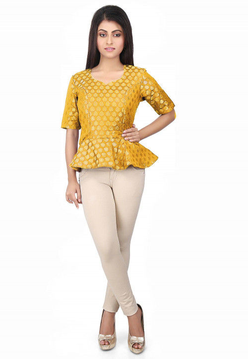 brocade peplum top