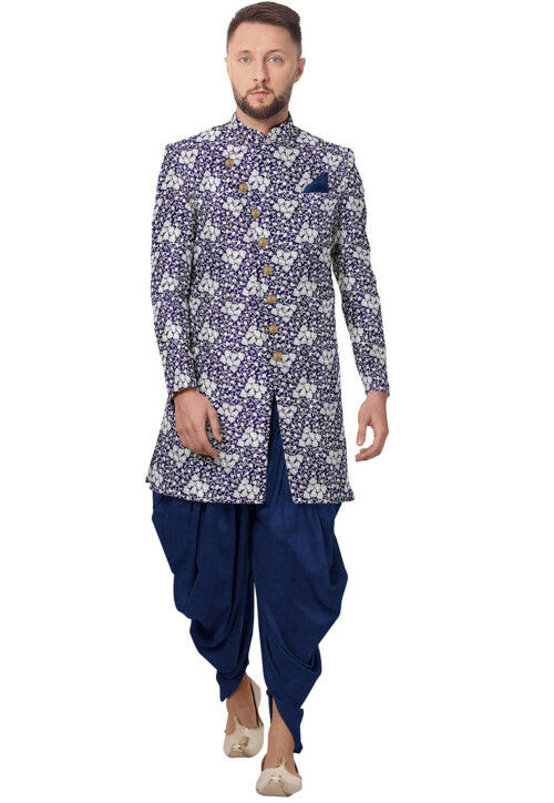 Dark blue sherwani hotsell