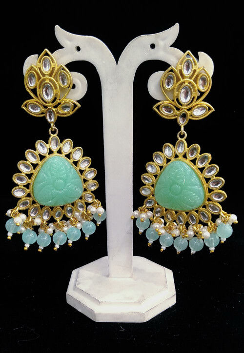 CARVED STONE PEARL DROP EARRINGS – Shimuli by Shraddha