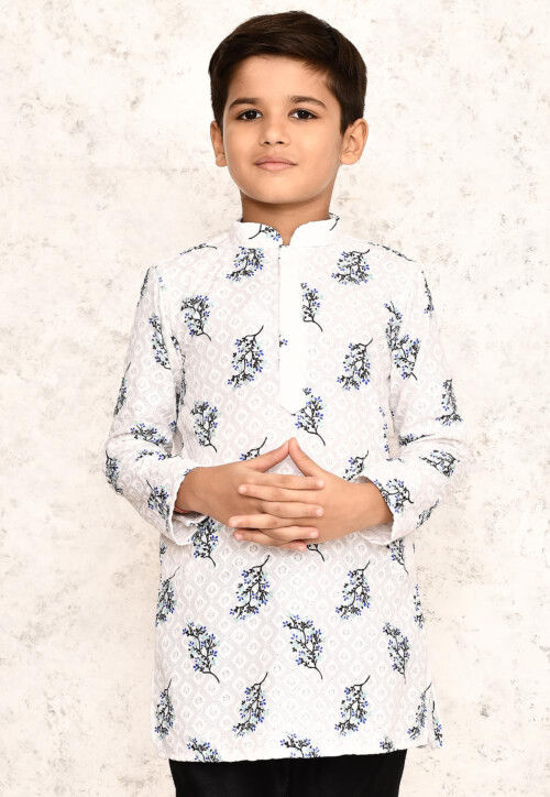 Chikankari Cotton Kurta in White