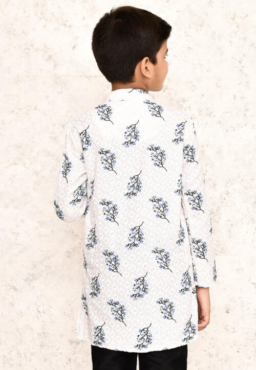 Chikankari Cotton Kurta in White