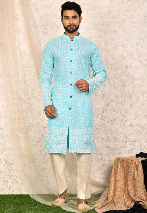 Top more than 52 sky blue kurta matching leggings best