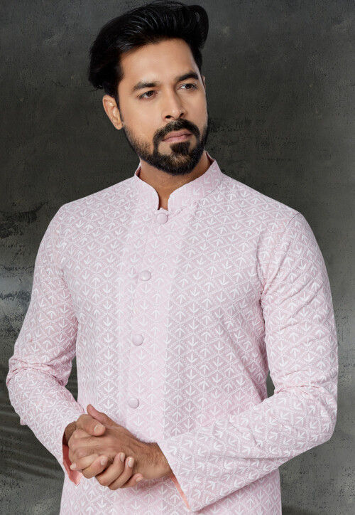 Chikankari Cotton Kurta Set in Pink
