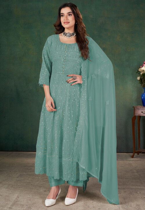 Chikankari anarkali suits online outlet