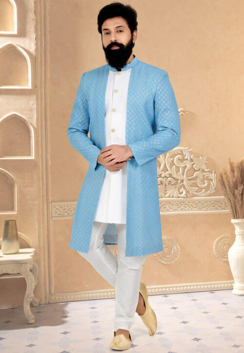Buy Amzira Fashion Men's Ethnic Wear Gold Sherwani Wedding Dress Set (XXL)  at Amazon.in
