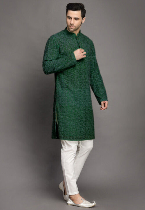 Chikankari Georgette Kurta Set in Green