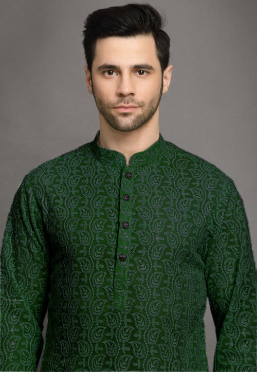 Chikankari Georgette Kurta Set in Green