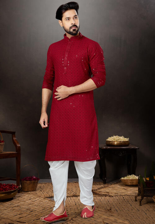 Linen Mix Plain Mandarin Collar Short Kurta