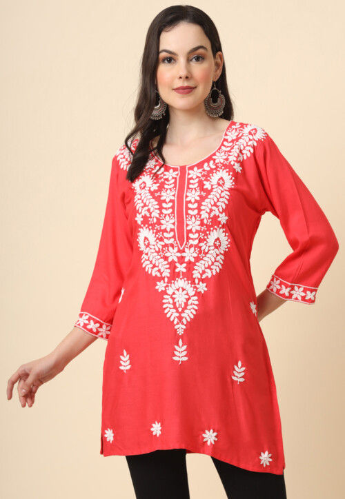 Buy Shritika Exports Women Pure Cotton Straight Kurti Sanganeri Print Red  Lining Cotton Kurti Casual Wear Kurti 44