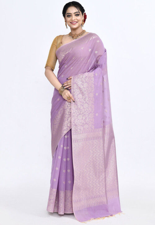 South Indian Sico Saree in Purple