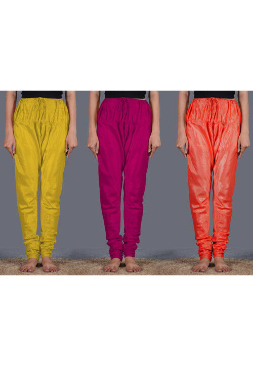 Combo of Solid Color Shantoon Churidar in Multicolor