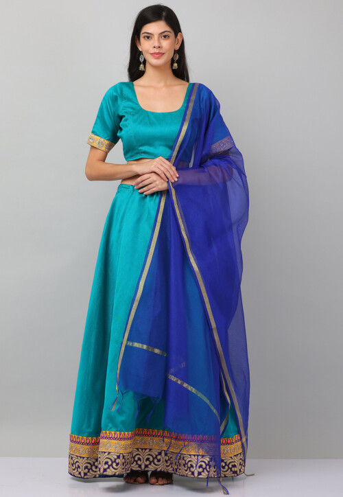 Party Wear Lehenga Choli - Blue | Brocade Indian Dresses | Chiro's By  Jigyasa