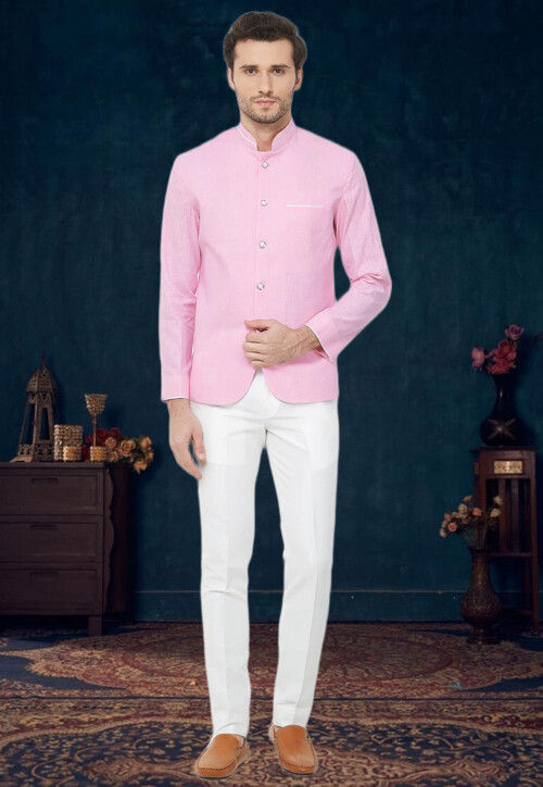 Classy Peach Wedding Jodhpuri Printed Indian Suit Set for Men at Amazon  Men's Clothing store