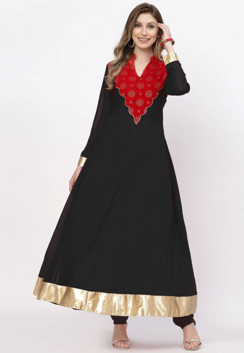 Black anarkali kurti online shop