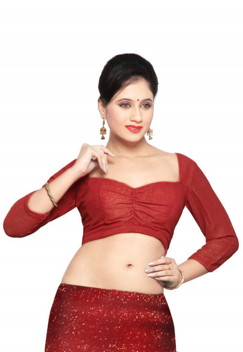 Shimmer Georgette Blouse in Red