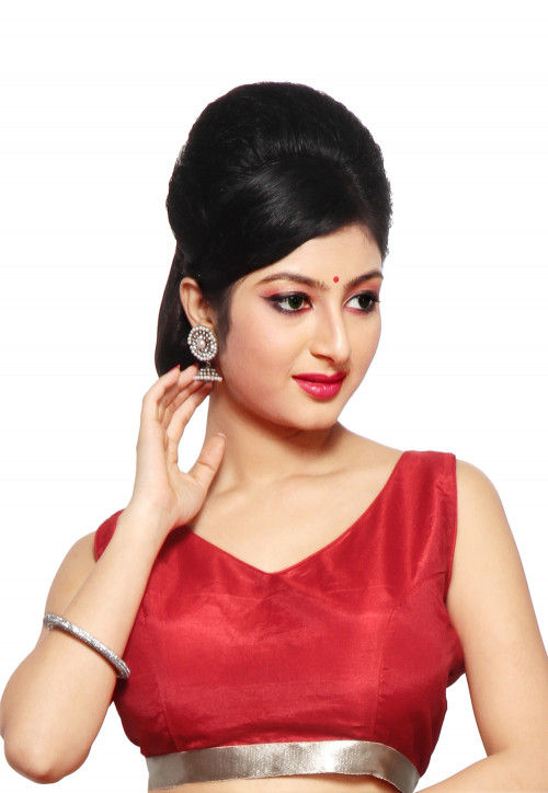 Dupion Silk Blouse in Red