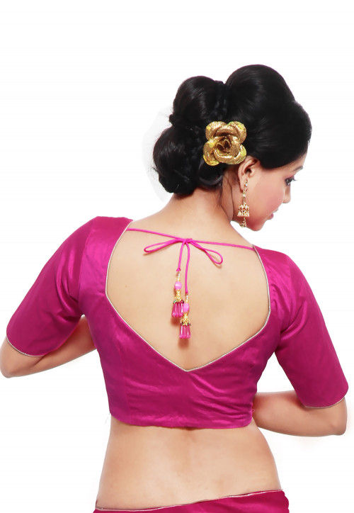 Dupion Silk Blouse in Fuchsia