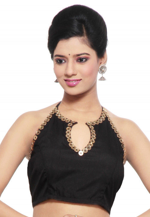 Art Raw Silk Blouse in Black