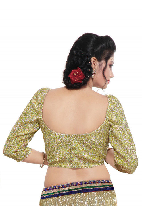 Brocade Blouse in Gold