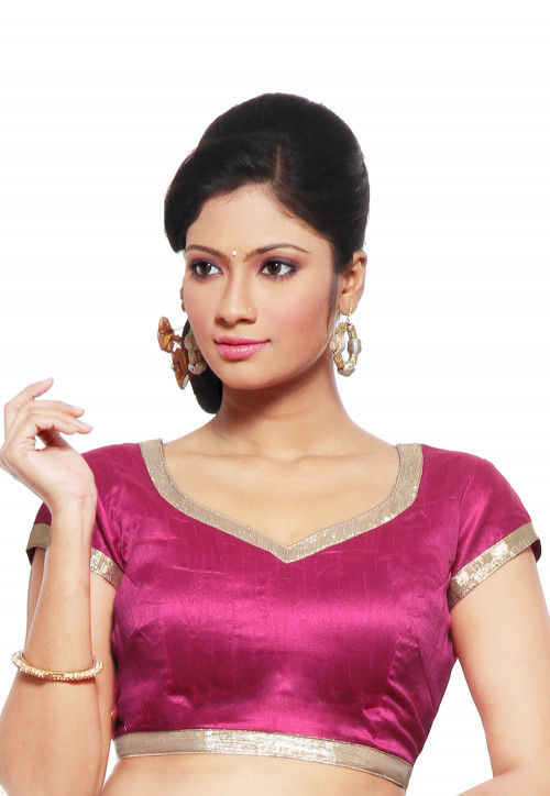 Dupion Silk Blouse in Fuchsia