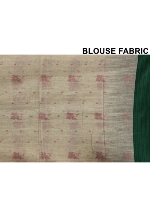 Dhakai Handloom Pure Cotton Saree in Off White