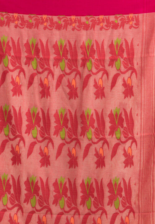 Dhakai Handloom Pure Cotton Saree in Off White