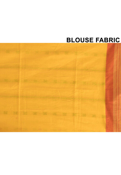 Dhakai Handloom Pure Cotton Saree in Yellow