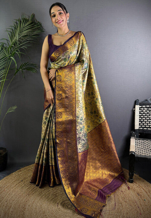 Dharmavaram Saree in Golden