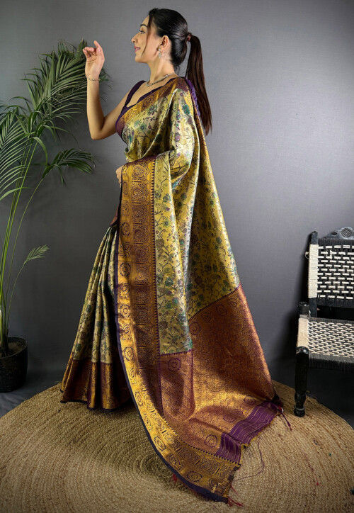 Dharmavaram Saree in Golden