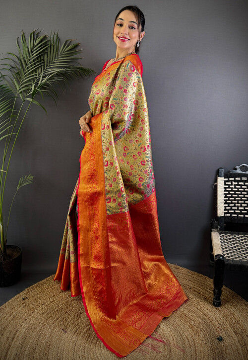 Dharmavaram Saree in Golden