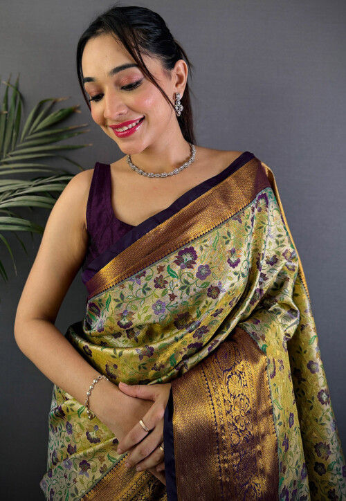Dharmavaram Saree in Golden