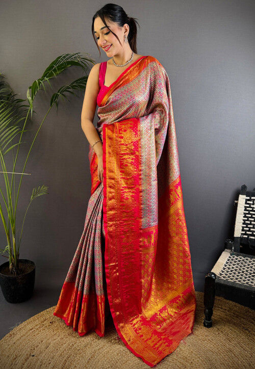 Dharmavaram Saree in Multicolor