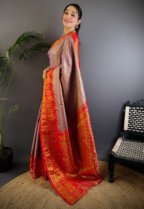Dharmavaram Saree in Multicolor