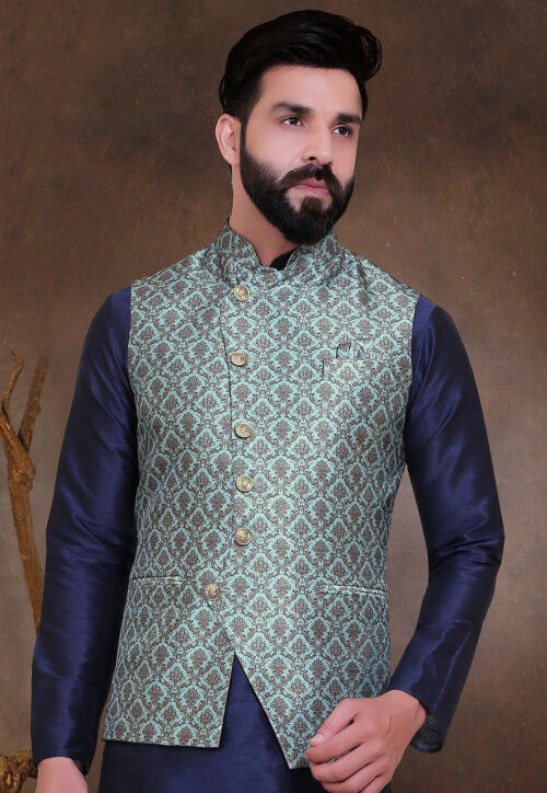 Men's Multi Color Indian Nehru Jacket||Satin Jodhpuri Mandarin Collar –  ElinaFashion.com
