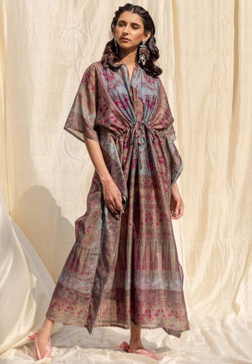 Silk kaftan maxi dress online