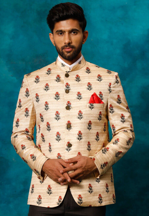 Jodhpuri coat printed hotsell