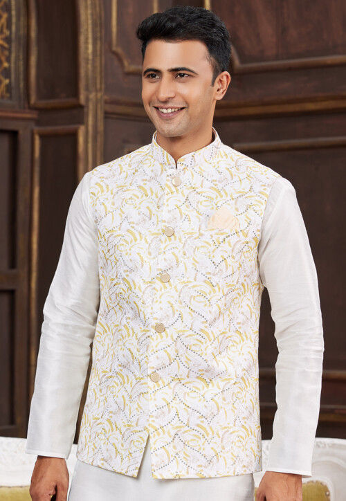 Silk nehru jacket top