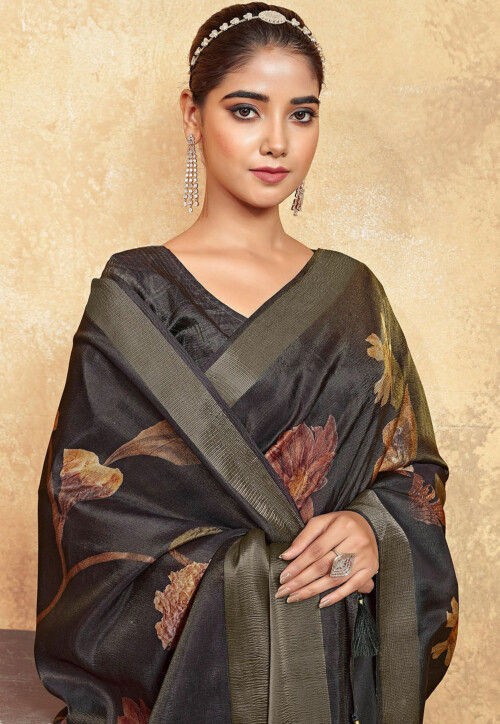 Digital Printed Art Silk Saree