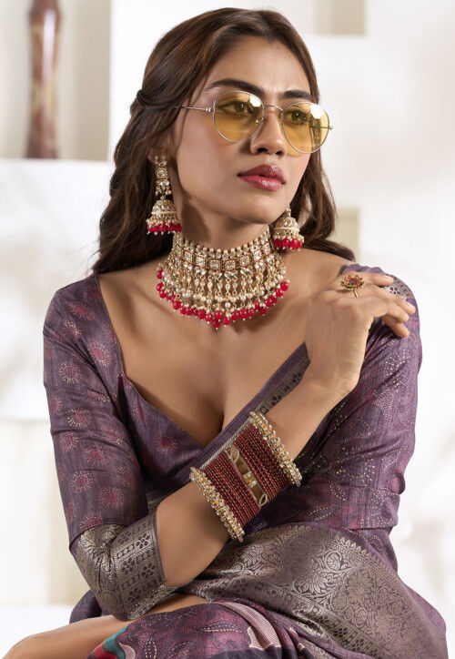 Digital Printed Art Silk Saree in Purple