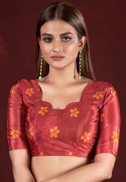 Digital Printed Art Silk Saree in Teal Blue