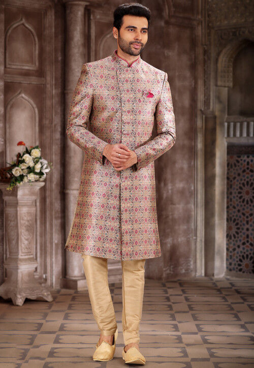 Printed sherwani clearance for groom