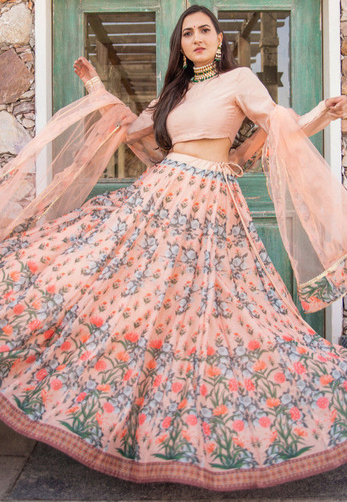 Buy Net Wedding Wear Lehenga Choli In Peach Color Online - LLCV01827 |  Andaaz Fashion