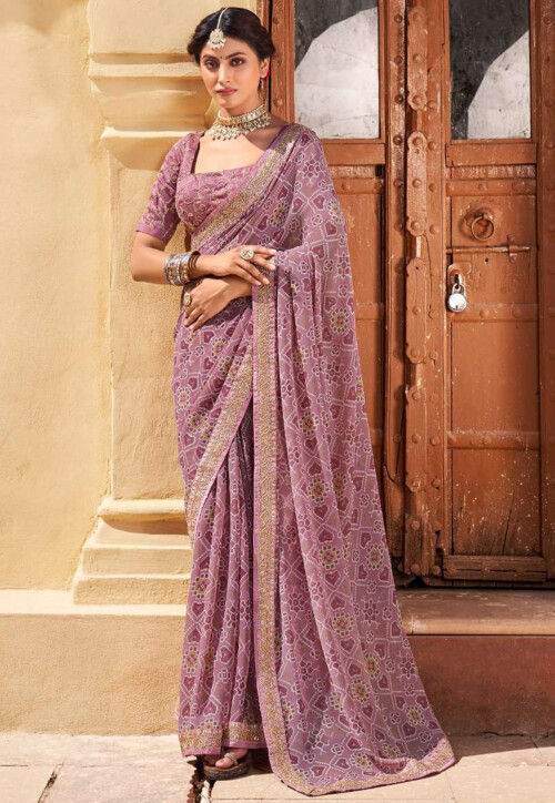 Violet Color Kanjivaram Silk Fabric Sangeet Wear Weaving Print Saree With  Patola Design Blouse