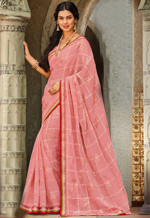 Buy online Women's Block Print Pink Colored Saree With Blouse from ethnic  wear for Women by Shivanya Handicrafts for ₹899 at 68% off | 2024  Limeroad.com