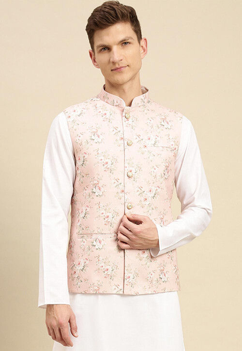 Light pink nehru jacket 2025