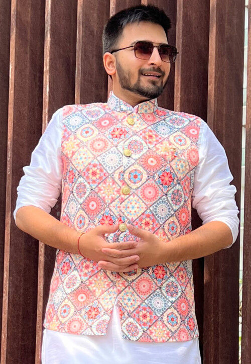 Multicolor nehru jacket sales