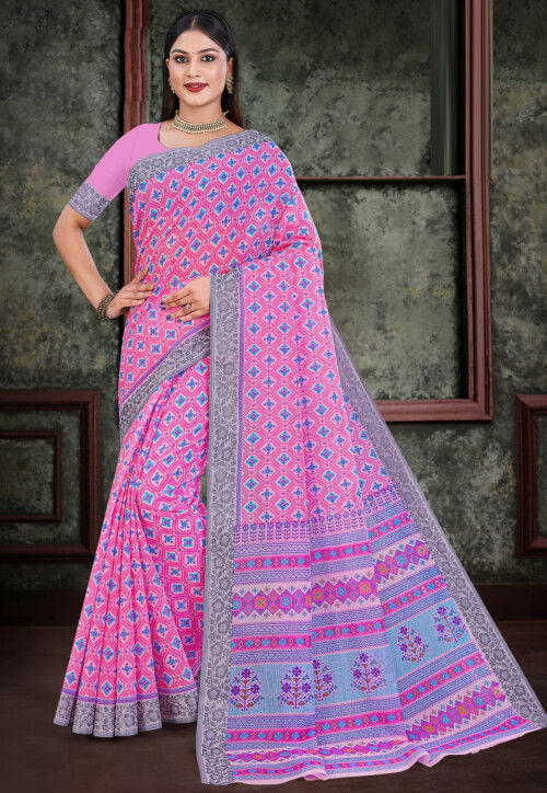 Buy Pink Sarees for Women by Nyrika Online | Ajio.com
